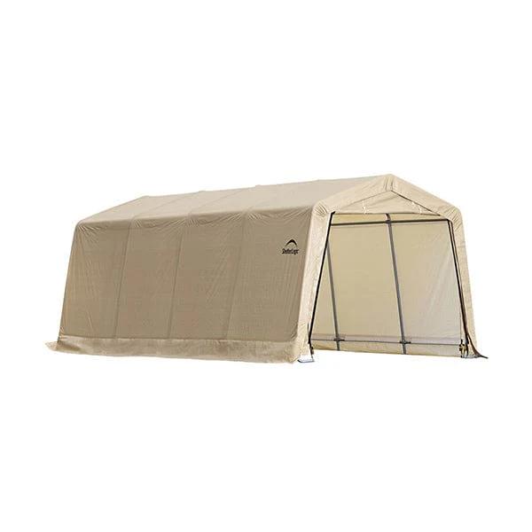 Auto Shelter, 10' x 20' x 8', Peak Style Instant Garage, Sandstone